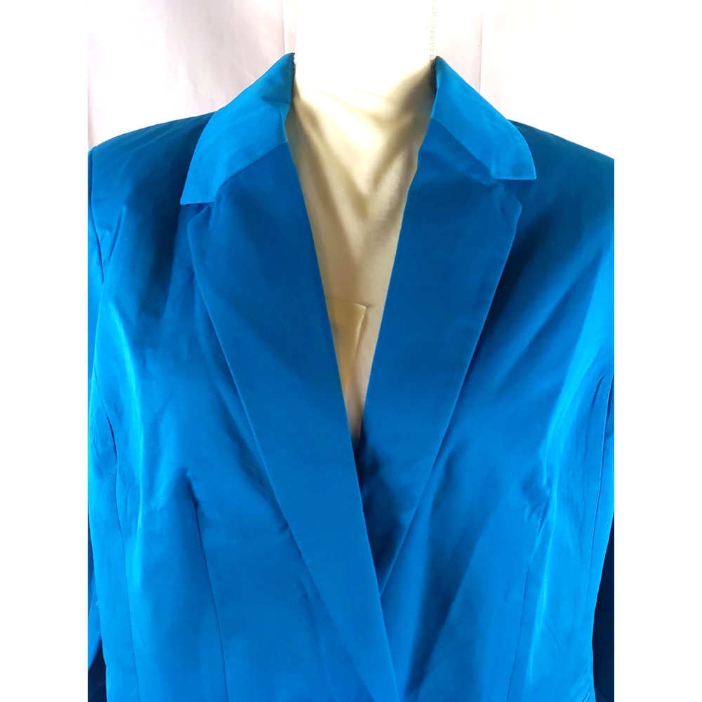 Denim 24/7 Women's Blazer Dark Blue Green Size 12W Long Sleeve Career Business - Picture 2 of 8
